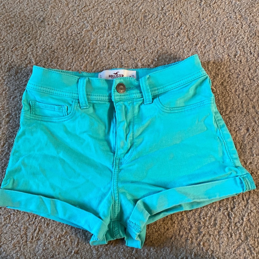 teal hollister shorts size 3